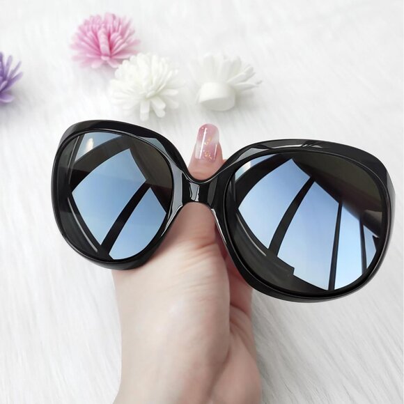 Women\'s Pitch Black/Grey Trendy Polarized Driving Sun Glasses UV Protective main image 4